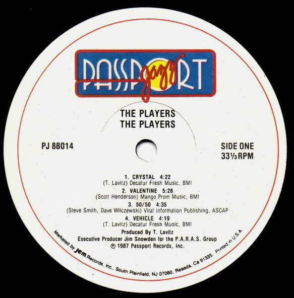 Players - Players - Mint- LP Record 1987 Passport Jazz USA Promo Vinyl - Jazz / Fusion / Jazz-Rock - Shuga Records