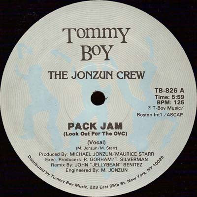 The Jonzun Crew - Pack Jam (Look Out For The OVC) - VG+ 12" Single Record 1982 Tommy Boy USA - Hip Hop / Electro - Shuga Records