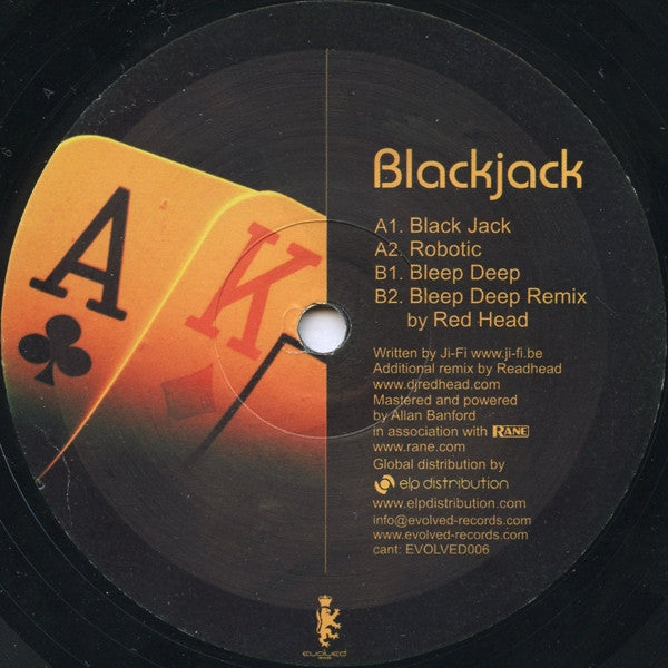 Allan Banfor Presents Ji-Fi - Blackjack - New 12" Single Record 2007 Evolved UK Vinyl - Techno / Electro / Minimal - Shuga Records