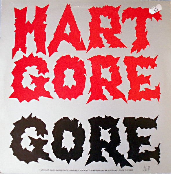 Gore - Hart Gore - Mint- LP Record 1986 Eksakt Netherlands Vinyl & Insert - Sludge Metal / Noise / Noise - Shuga Records