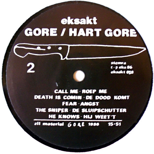 Gore - Hart Gore - Mint- LP Record 1986 Eksakt Netherlands Vinyl & Insert - Sludge Metal / Noise / Noise - Shuga Records