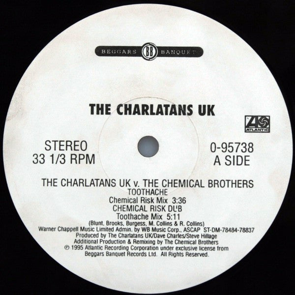 The Charlatans UK – The Charlatans UK V. The Chemical Brothers - VG+ 12" Single Record 1995 Atlantic Beggars Banquet USA Vinyl - Big Beat / Breakbeat - Shuga Records
