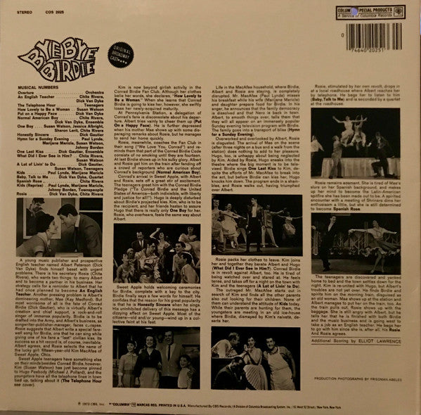 Chita Rivera, Dick Van Dyke, Paul Lynde, Dick Gautier, Michael J. Pollard, Susan Watson And Kay Medford ‎– Bye Bye Birdie (1960) - Mint- LP Record 1983 Columbia USA Vinyl - Original Broadway Cast - Shuga Records
