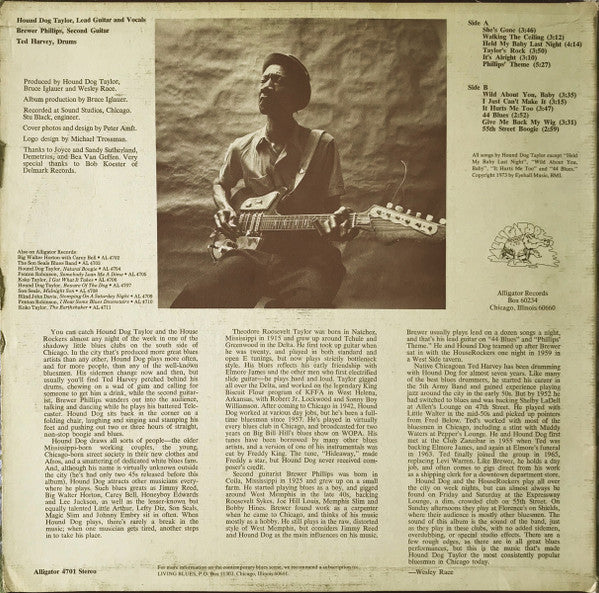 Hound Dog Taylor & The House Rockers - Hound Dog Taylor & The House Rockers (1971) - VG+ LP Record 1978 Alligator USA Vinyl - Chicago Blues / Electric Blues - Shuga Records