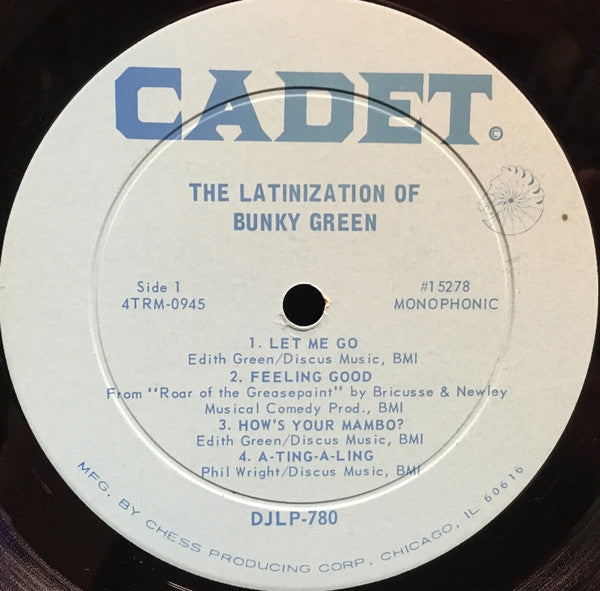Bunky Green - The Latinization Of Bunky Green - VG LP Record 1966 Cadet USA Mono Promo Label Vinyl - Jazz / Latin Jazz - Shuga Records