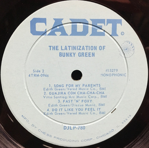Bunky Green - The Latinization Of Bunky Green - VG LP Record 1966 Cadet USA Mono Promo Label Vinyl - Jazz / Latin Jazz - Shuga Records
