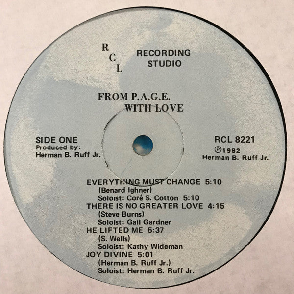 P.A.G.E. - From P.A.G.E. With Love - Mint- LP Record 1982 RCL Private Press USA - Chicago IL Gospel / Soul / Funk - Shuga Records
