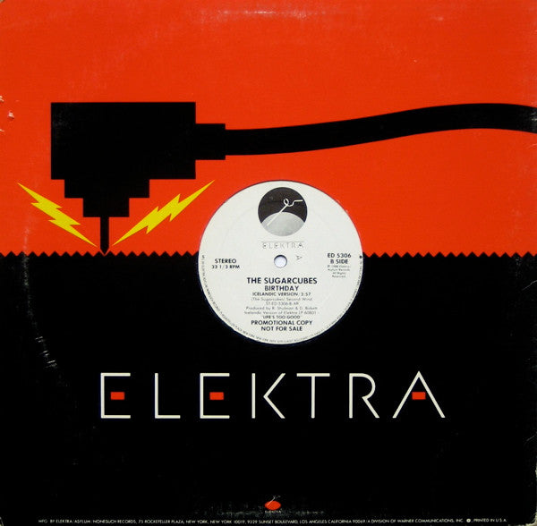 The Sugarcubes (Bjork) - Birthday - VG+ 12" Single Record 1988 Elektra USA Promo Vinyl - Indie Rock / Electronic