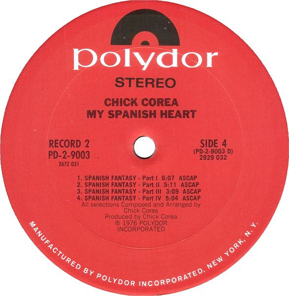 Chick Corea - My Spanish Heart - Mint- 2 LP Record 1976 Polydor USA Original Vinyl - Jazz / Latin / Rumba - Shuga Records