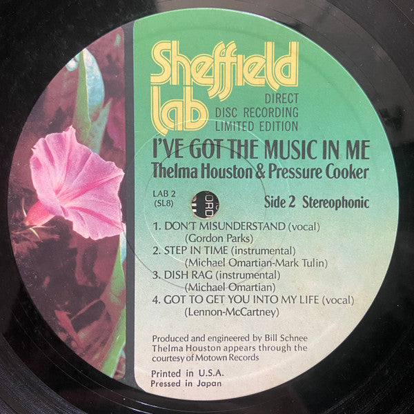 Thelma Houston & Pressure Cooker - I've Got The Music In Me - VG+ LP Record 1975 Sheffield Lab Direct-To-Disk Audiophile Japan/USA Vinyl - Soul / Funk / R&B - Shuga Records