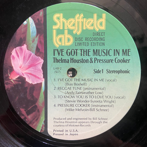 Thelma Houston & Pressure Cooker - I've Got The Music In Me - VG+ LP Record 1975 Sheffield Lab Direct-To-Disk Audiophile Japan/USA Vinyl - Soul / Funk / R&B - Shuga Records
