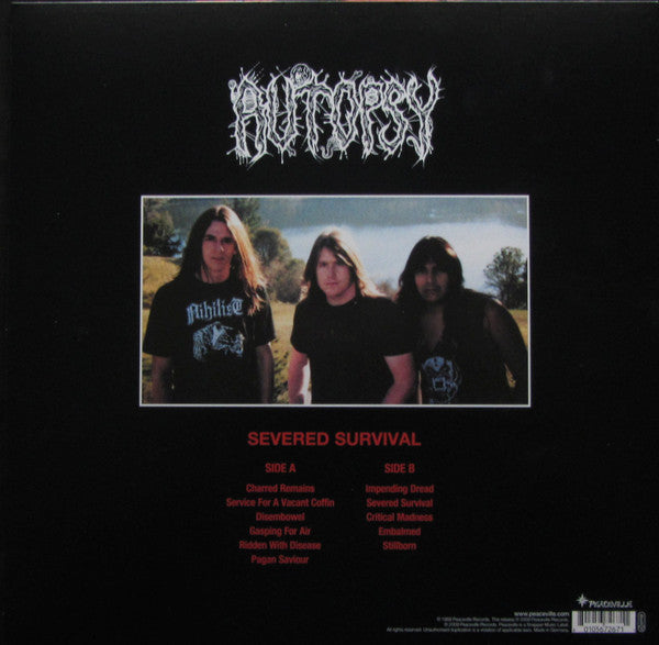 Autopsy - Severed Survival (1989) - Mint- LP Record 2017 Peaceville Germany Vinyl - Death Metal - Shuga Records