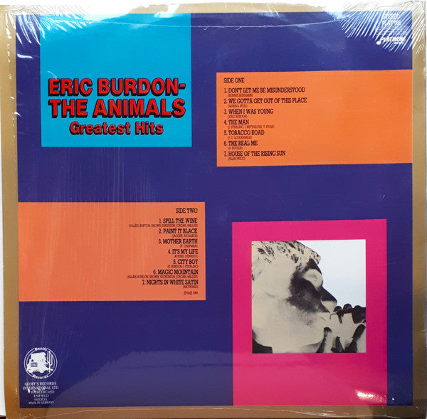 Signed Autographed - Eric Burdon - The Animals Greatest Hit - VG LP Record 1984 Platinum Music Germany Vinyl - Pop Rock / Classic Rock - Shuga Records
