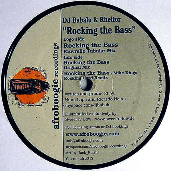 DJ Babalu & Rheitor - Rocking The Bass - VG+ 12" Single Record 2007 Afroboogie Recordings Belgium Vinyl - Tribal House / Progressive House