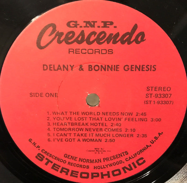 Delaney & Bonnie - Genesis - VG+ LP Record 1971 GNP Club Edition Vinyl - Classic Rock / Soft Rock - Shuga Records