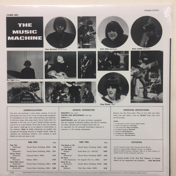 The Music Machine - Turn On The Music Machine (1966) - New LP Record 2018 Craft Recordings USA 180 gram Vinyl - Garage Rock / Psychedelic Rock - Shuga Records