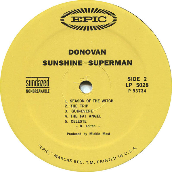 Donovan - Sunshine Superman (1966) - Mint- LP Record 2005 USA 180 gram Vinyl - Psychedelic Rock / Folk Rock - Shuga Records