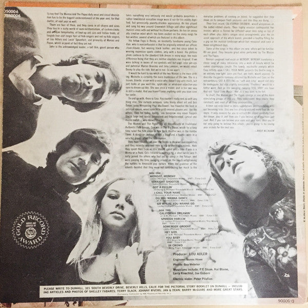 The Mama's And The Papa's - If you can Believe Your Eyes and Ears (1966) - VG+ LP Record 1972 ABC-Dunhill Stereo USA Vinyl - Pop Rock / Folk Rock - Shuga Records