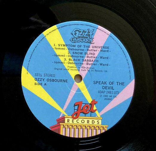 Ozzy Osbourne - Speak Of The Devil - VG+ 2 LP Record 1982 Jet Japan Import Vinyl & Insert - Heavy Metal / Hard Rock - Shuga Records