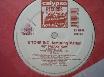 S-Tone Inc. Featuring Marlon - Get Freaky Now - VG+ 12" Single Record 1992 Calypso Italy - Italo House / Acid Jazz - Shuga Records