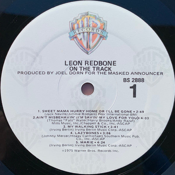 Leon Redbone - On The Track - Mint- LP Record 1975 Warner Vinyl - Delta Blues / Ragtime / Jazz Fusion