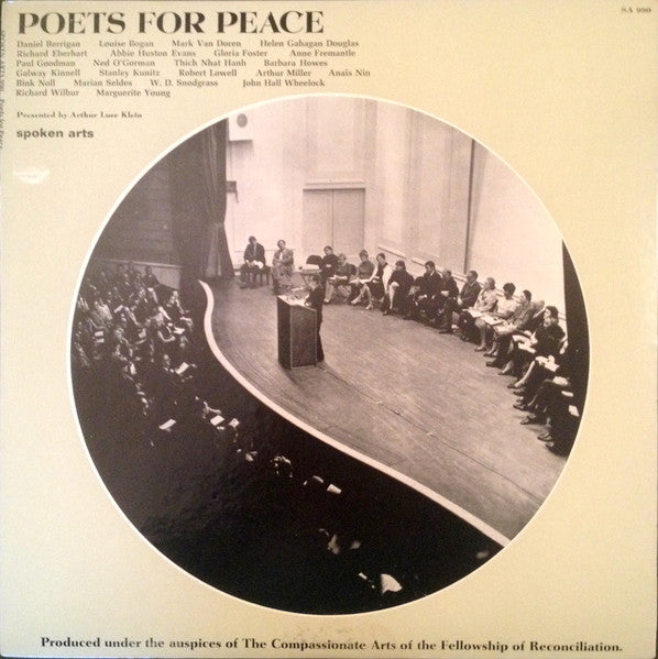Various - Poets For Peace - VG+ (VG- cover) LP Record 1967 Spoken Arts USA Vinyl - Poetry / Spoken Word - Shuga Records