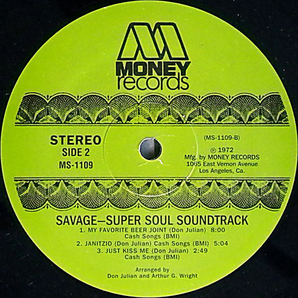 Don Julian - Savage (1973) - VG+ LP Record 2007 Money USA Vinyl - Soundtrack / Blaxploitation - Shuga Records