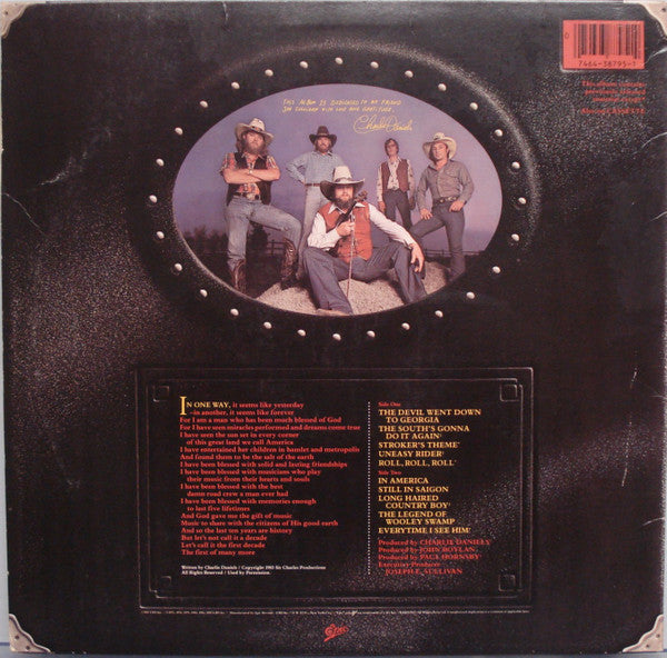 The Charlie Daniels Band - A Decade Of Hits - Mint- LP Record 1983 Epic USA Vinyl, In Shrink w/ Hype Sticker, OIS & Merch Insert - Southern Rock / Country Rock - Shuga Records