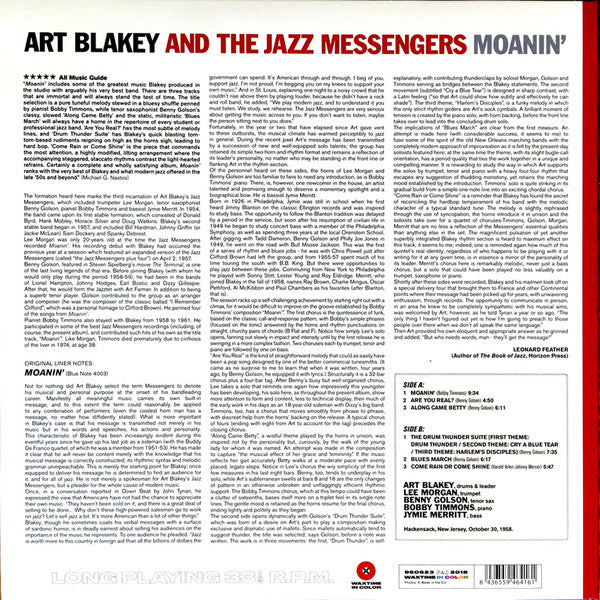 Art Blakey And The Jazz Messengers - Moanin' (1959) - Mint- LP Record 2018 Waxtime Red 180 gram Vinyl - Jazz / Bop - Shuga Records
