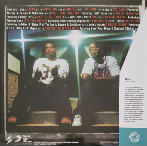 Clipse - Lord Willin' (2002) - New 2 LP Record 2018 Star Trak Vinyl Me Please Emerald Green Vinyl - Hip Hop - Shuga Records