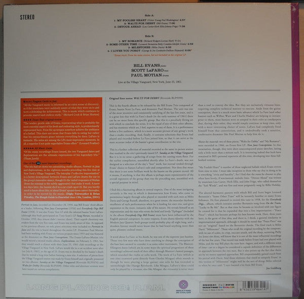 Bill Evans Trio - Waltz For Debby (1962) - New LP Record 2018 WaxTime 180 gram Purple Vinyl - Jazz / Bop / Modal - Shuga Records