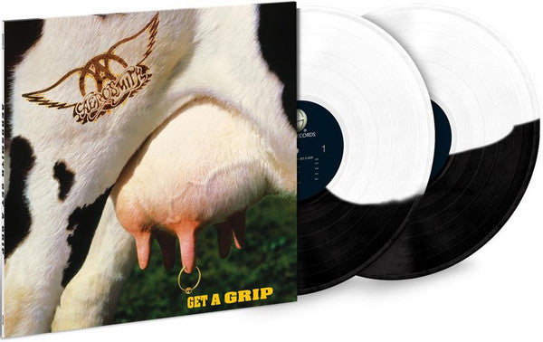 Aerosmith - Get A Grip (1993) - New 2 LP Record 2018 Geffen Cow Hide White & Black Split Vinyl - Pop Rock / Hard Rock - Shuga Records