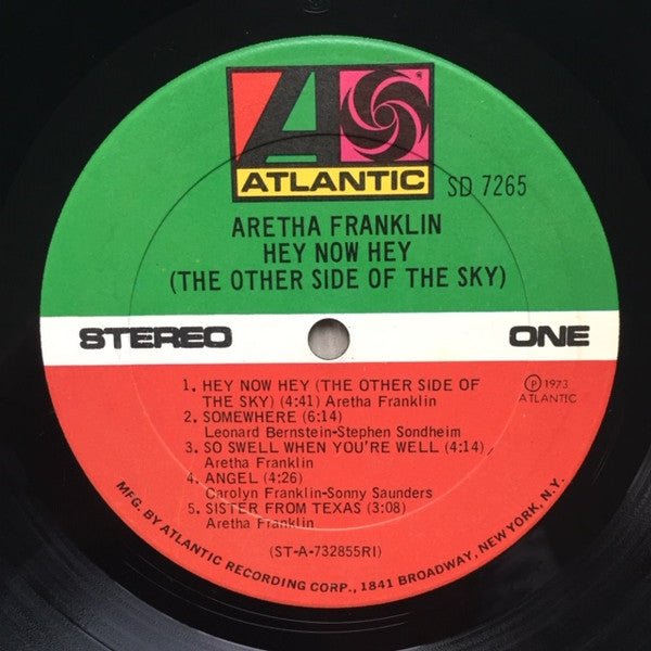 Aretha Franklin - Hey Now Hey (The Other Side Of The Sky) - VG+ LP Record 1973 Atlantic Club Edition USA Original Vinyl - Soul / Soul-Jazz - Shuga Records