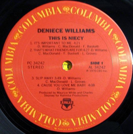 Deniece Williams - This Is Niecy - VG+ Lp 1976 Columbia USA - Soul / Rhythm & Blues / Disco - Shuga Records