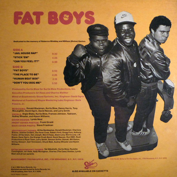 Fat Boys - Fat Boys - VG+ LP Record 1984 Sutra USA Original Vinyl - Hip Hop / Beatbox / Boom Bap - Shuga Records