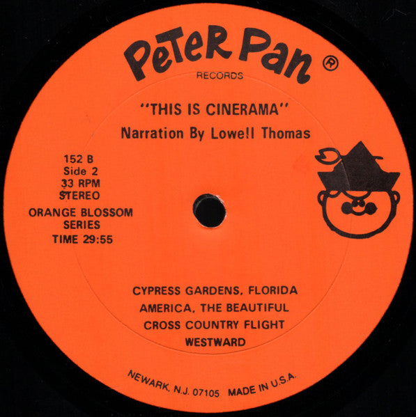Lowell Thomas, Max Steiner – This Is Cinerama - VG+ LP Record 1973 Peter Pan USA Vinyl - Soundtrack - Shuga Records
