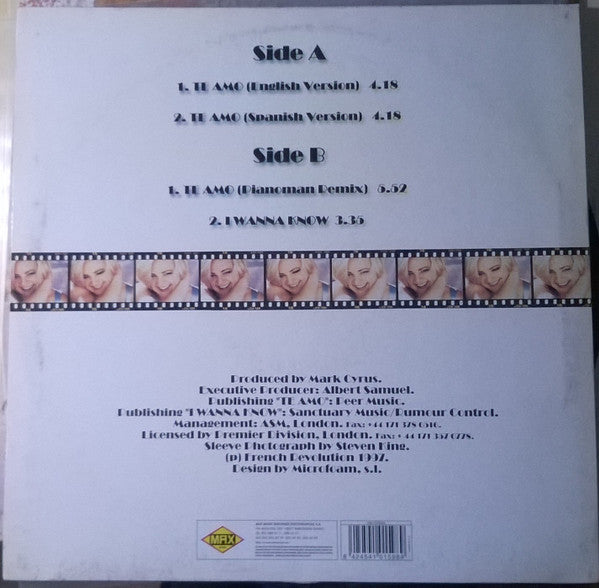 Nicki French ‎– Te Amo - VG 12" Single Record 1997 Max Music Spain Vinyl - House - Shuga Records
