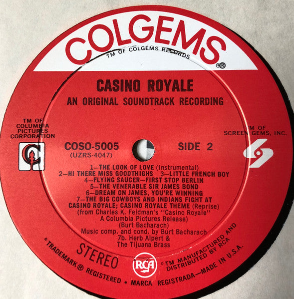 James Bond 007 / Burt Bacharach – Casino Royale (An Original Recording) - VG+ (VG cover) LP Record 1967 Colgems USA Vinyl - Soundtrack - Shuga Records
