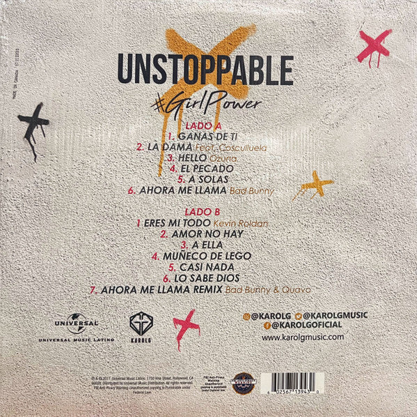 Karol G - Unstoppable - New LP Record 2018 Universal Latino Vinyl - Latin / Reggaeton / Trap - Shuga Records