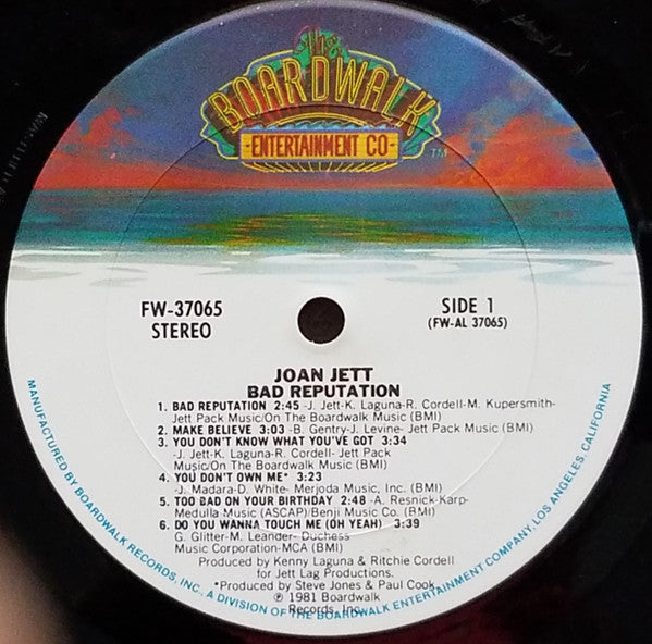Joan Jett - Bad Reputation - Mint- LP Record 1981 Boardwalk USA Promo Vinyl - Rock & Roll / Glam / Punk - Shuga Records