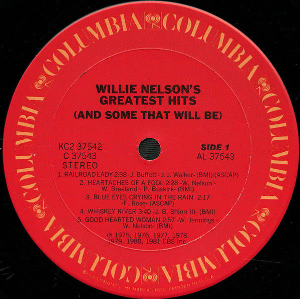 Willie Nelson - Greatest Hits (& Some That Will Be)- VG+ 2 LP Record 1981 Columbia USA Vinyl - Country - Shuga Records