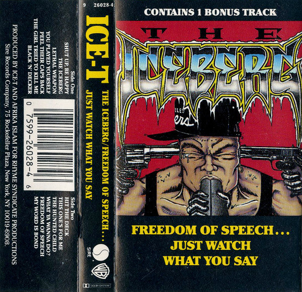 Ice-T - The Iceberg (Freedom Of Speech... Just Watch What You Say) - VG+ Cassette 1989 Sire Warner USA Tape - Hip Hop - Shuga Records