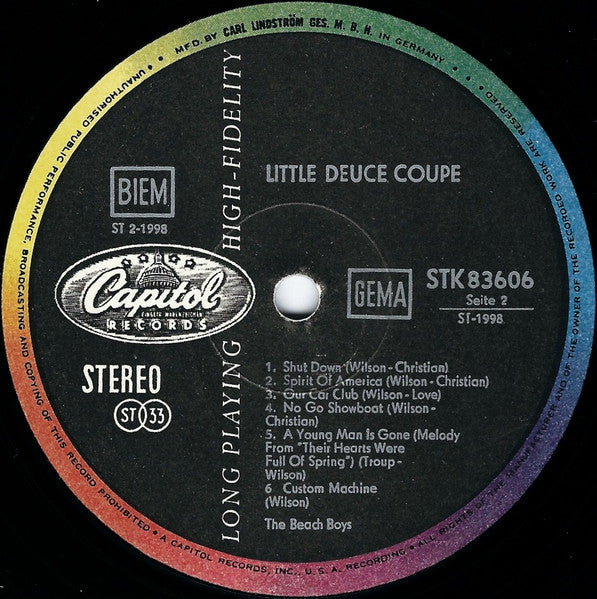 The Beach Boys - Little Deuce Coupe - VG- (low grade) LP Record 1963 Capitol Germany Stereo Vinyl - Surf Rock / Pop Rock - Shuga Records