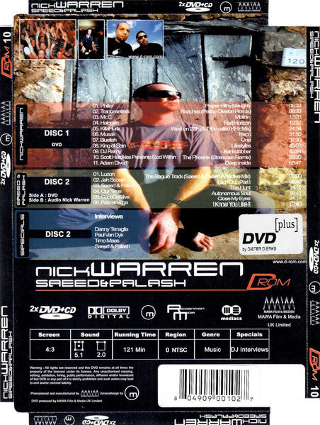 Nick Warren / Saeed & Palash - Live in Ibiza / Miami - Mint- 2x DVD 2001 MAWA Film D-ROM  - House / Progressive House / Progressive Trance - Shuga Records
