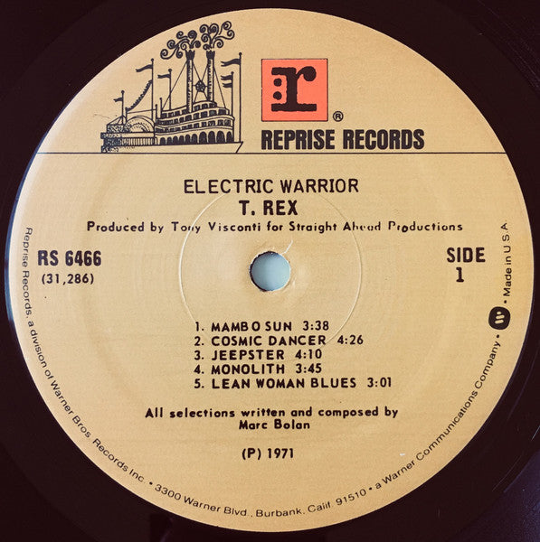 T. Rex - Electric Warrior (1971) - VG+ LP Record 1975 Reprise USA Vinyl - Classic Rock / Glam - Shuga Records