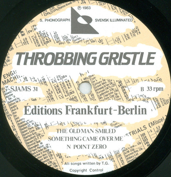 Throbbing Gristle - Éditions Frankfurt-Berlin - VG+ LP Record 1983 S/Phonograph Svensk Illuminated Europe Vinyl - Electronic / Industrial / Experimental - Shuga Records