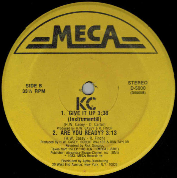 KC - Give It Up / Are You Ready? - Mint- 12" Single Record 1983 MECA USA Original Vinyl - Disco / Dance-pop - Shuga Records