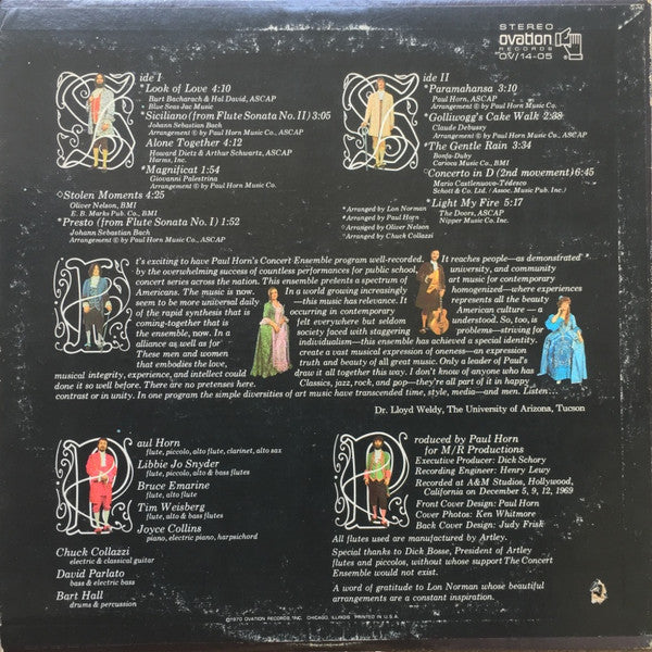 Paul Horn & The Concert Ensemble - Paul Horn & The Concert Ensemble - VG+ LP Record 1970 Ovation USA Vinyl - Jazz / Jazz-Rock / Jazz-Funk - Shuga Records