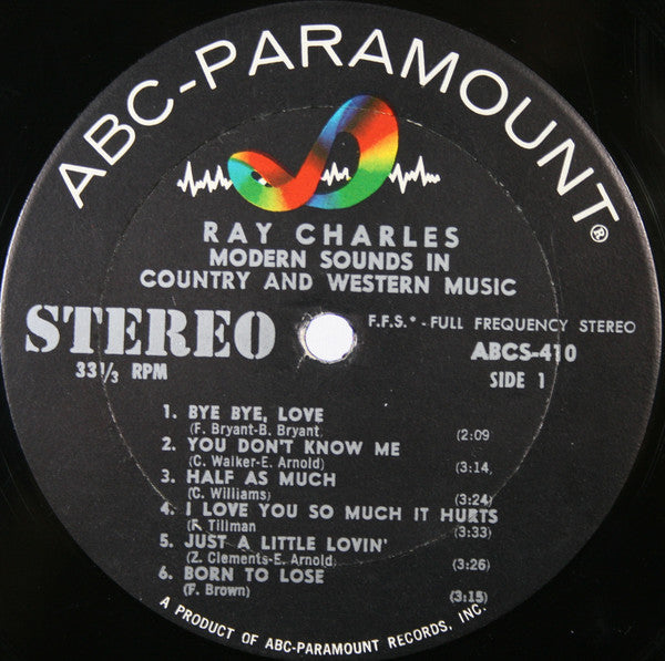 Ray Charles ‎– Modern Sounds In Country And Western Music - VG+ LP Record 1962 ABC-Paramount USA Stereo Vinyl - Soul / Rhythm & Blues - Shuga Records