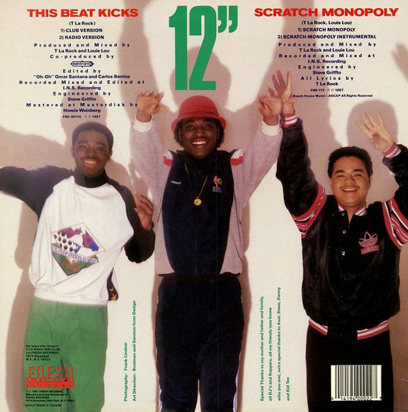 T La Rock - This Beat Kicks - Mint- 12" Single Record 1987 Fresh USA Promo Vinyl - Hip Hop - Shuga Records